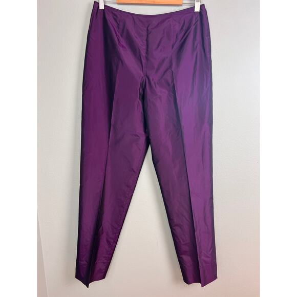 Carlisle Womens 10 Vintage 100% Silk Shantung High Waisted Formal Party Pants - Picture 2 of 11